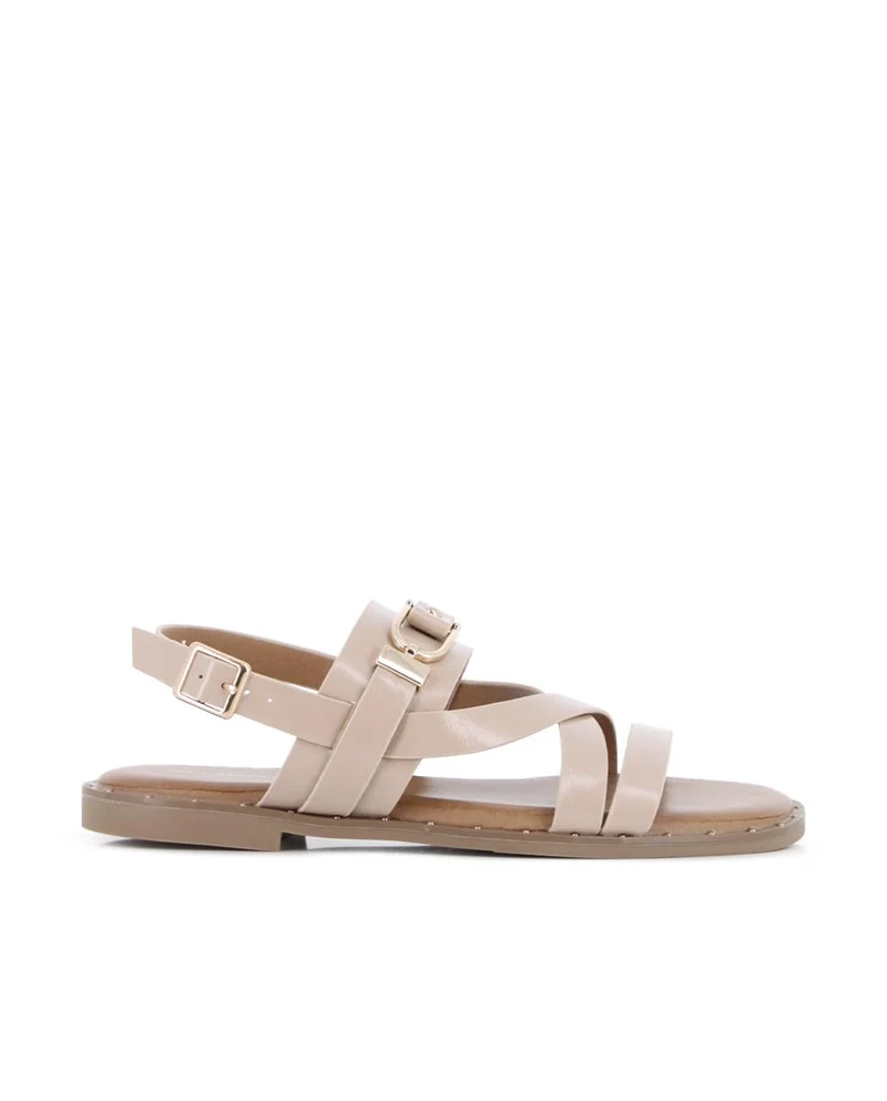 Sandalias planas Blogger Vania para mujer color beige