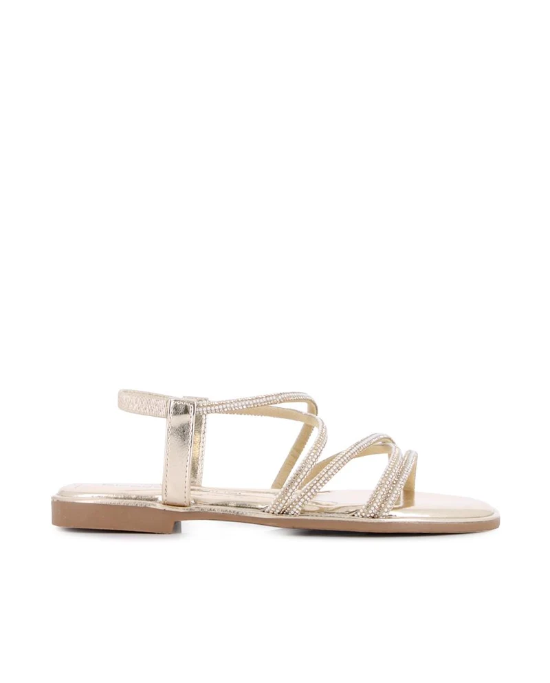 Sandalias planas Blogger Gabrielle para mujer color dorado