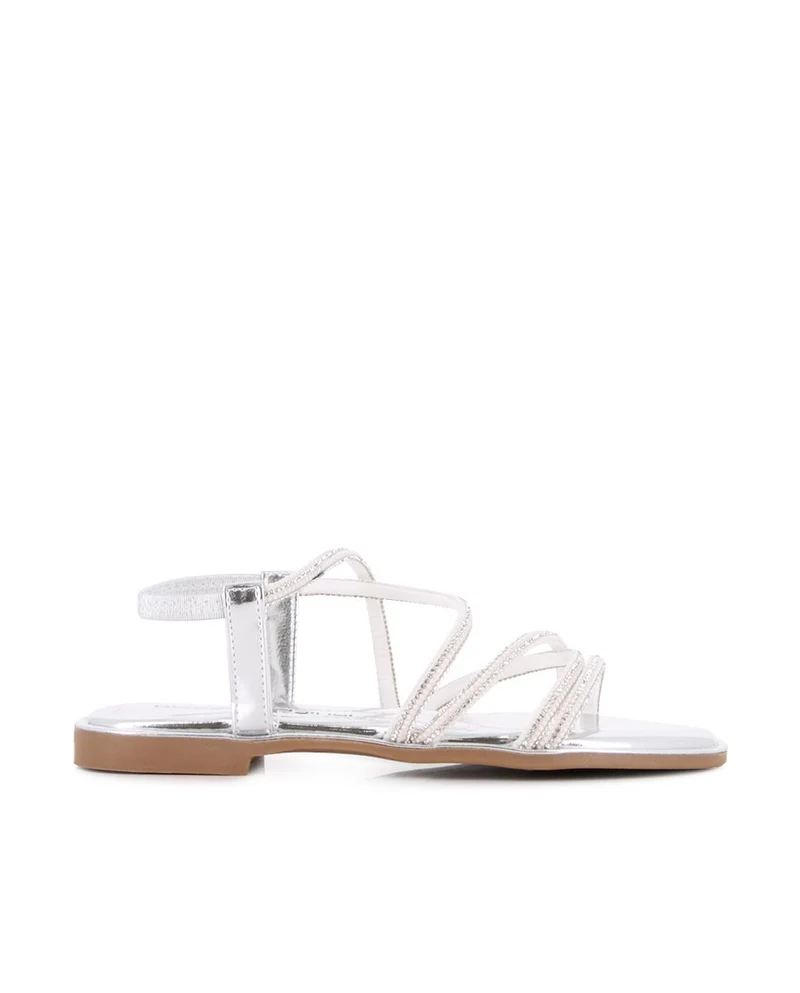 Sandalias planas Blogger Gabrielle para mujer color plata
