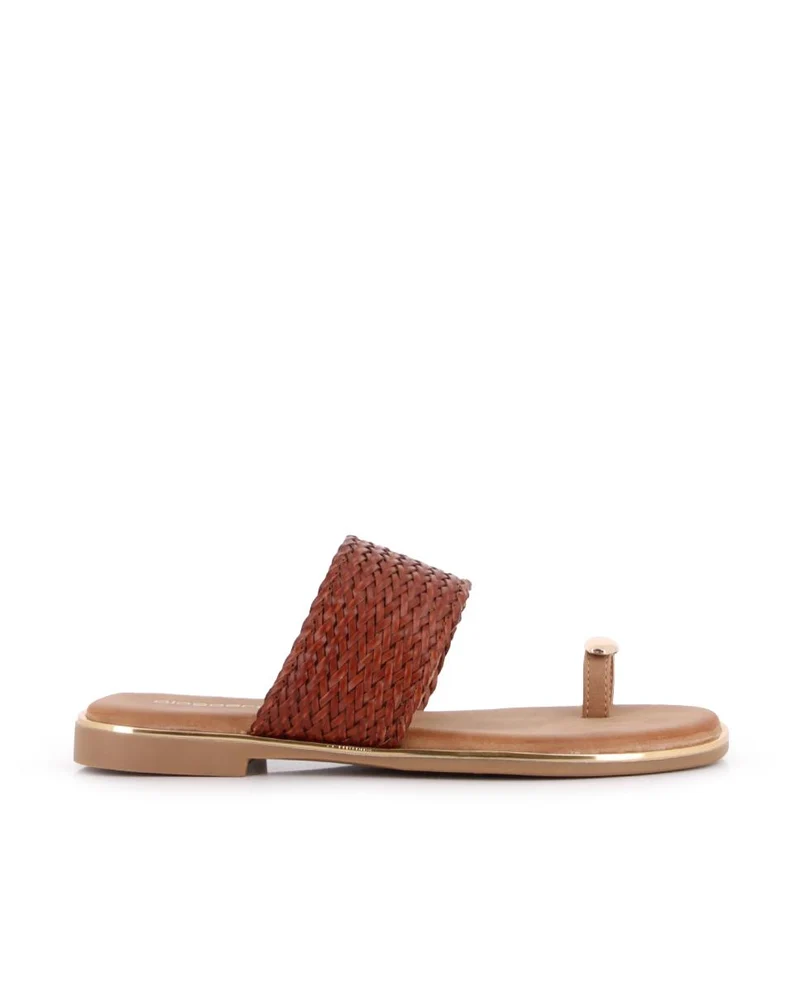 Sandalias planas Blogger Lisette para mujer color marrón