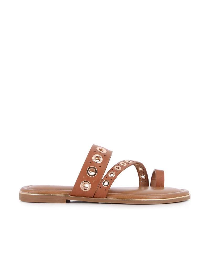 Sandalias planas Blogger Norma para mujer color marrón