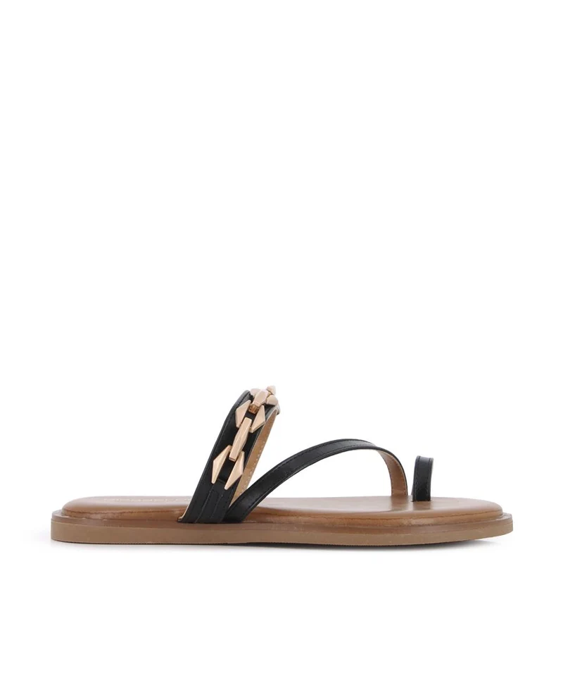 Sandalias planas Blogger Dunia para mujer color negro