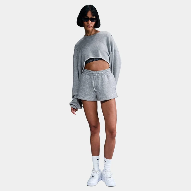 Pantalón Corto Nike Sportswear Phoenix Fleece De Talle Medio Y 5 cm - Mujer