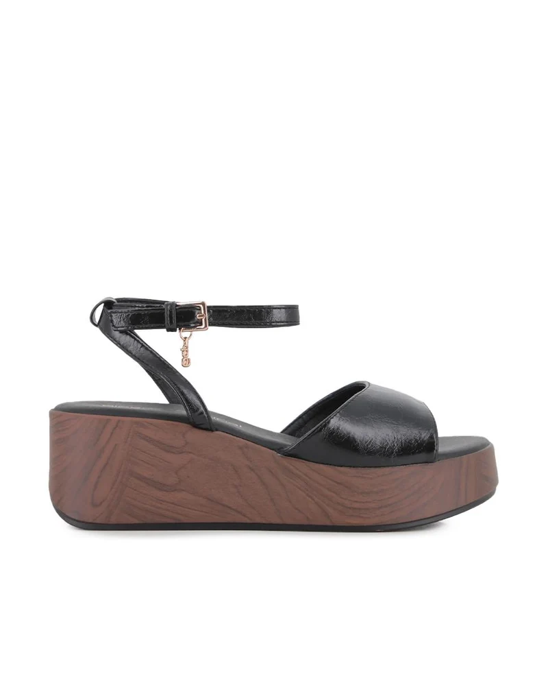 Sandalias de plataforma Blogger Saura Negro Mujer