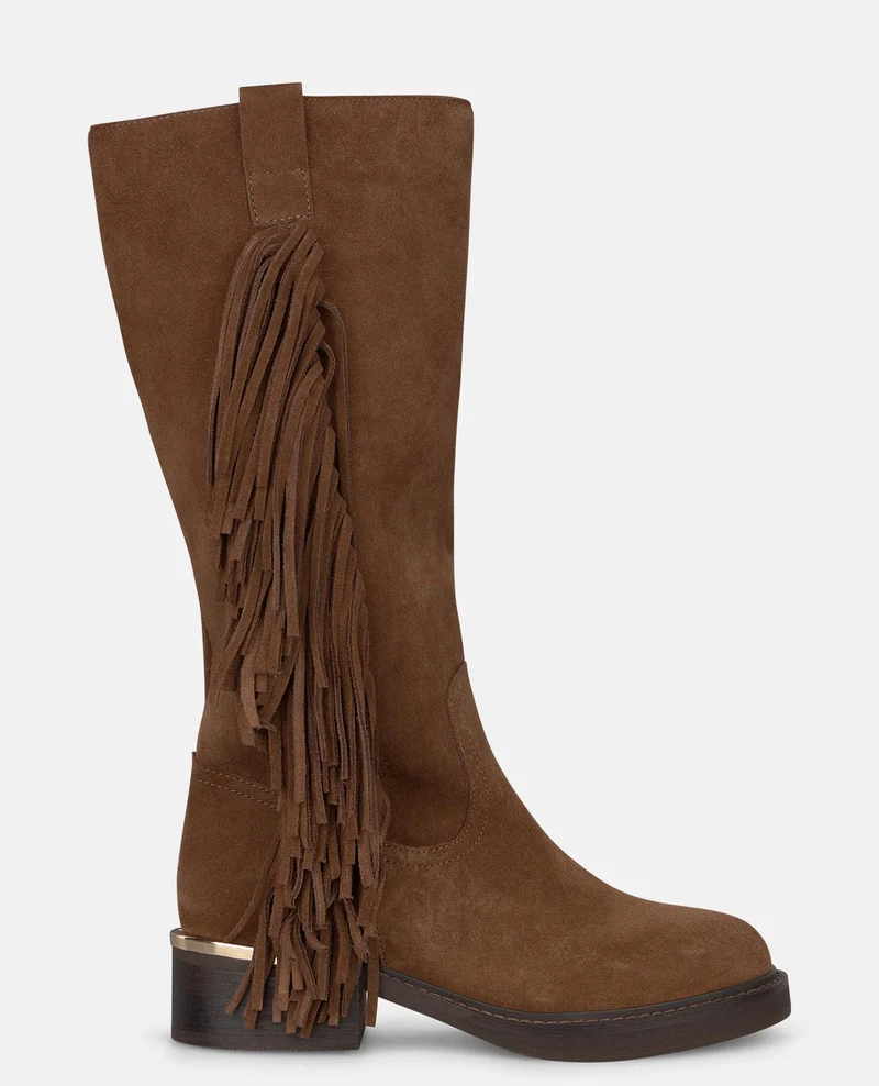 BOTA DE PIEL CON FLECOS