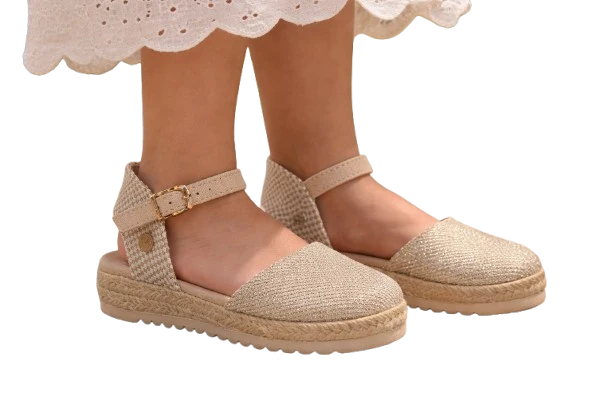 NIÑO ESPARTOS NIÑA TEXTIL ORO