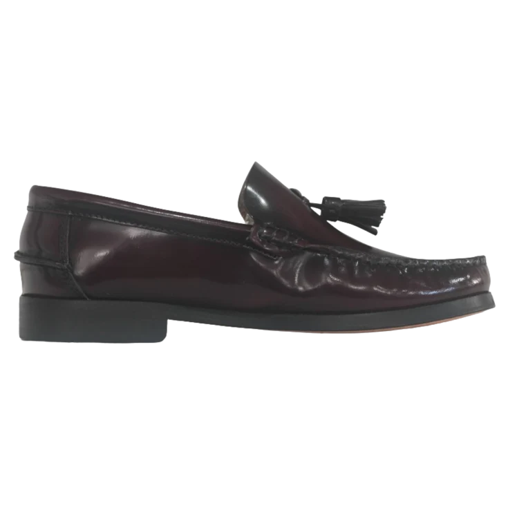 HOMBRE MOCASIN P/S BORLAS BURDEOS