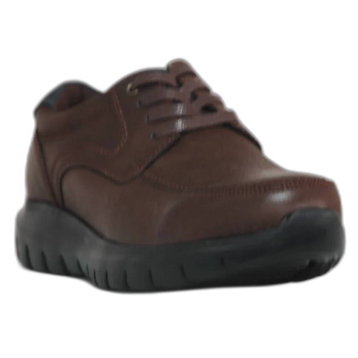 HOMBRE COMODO ZAPATO PIEL MARRON