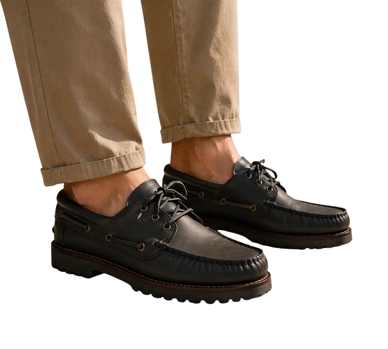 HOMBRE NÁUTICOS CLÁSICOS BENAVENTE CORDONES PULL NEGRO