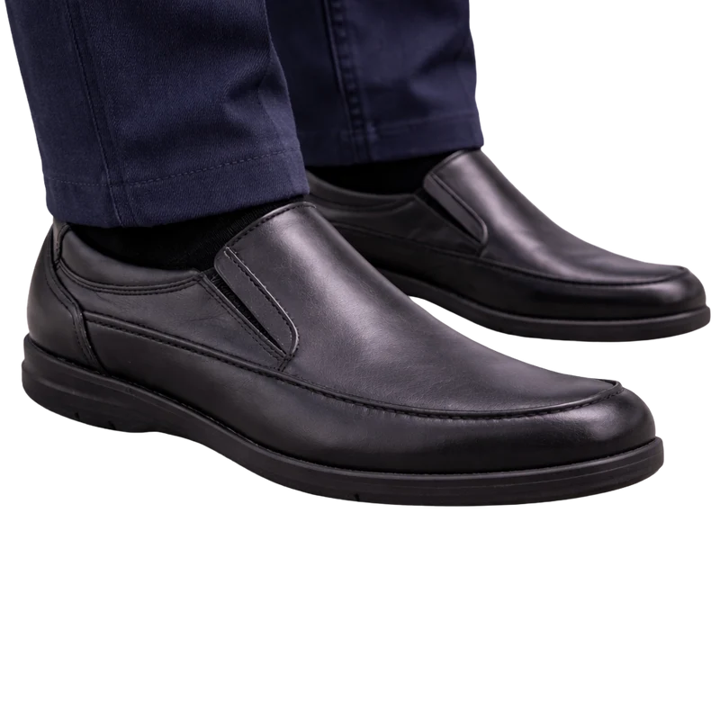 HOMBRE PIEL VESTIR AVE NEGRO-STK-