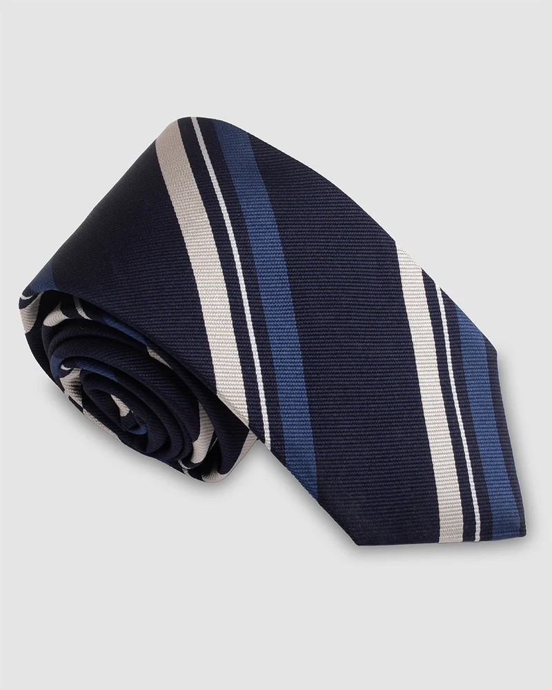 Corbata Fondo Azul Rayas Beige