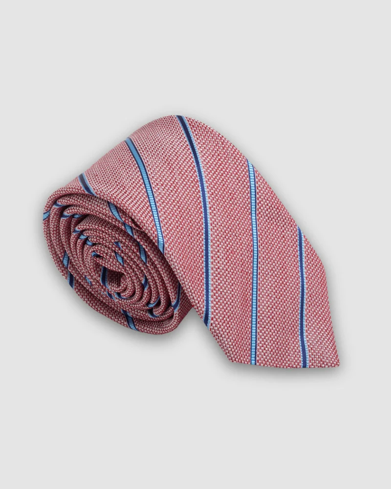 Corbata Fondo Rosado Rayas Azules