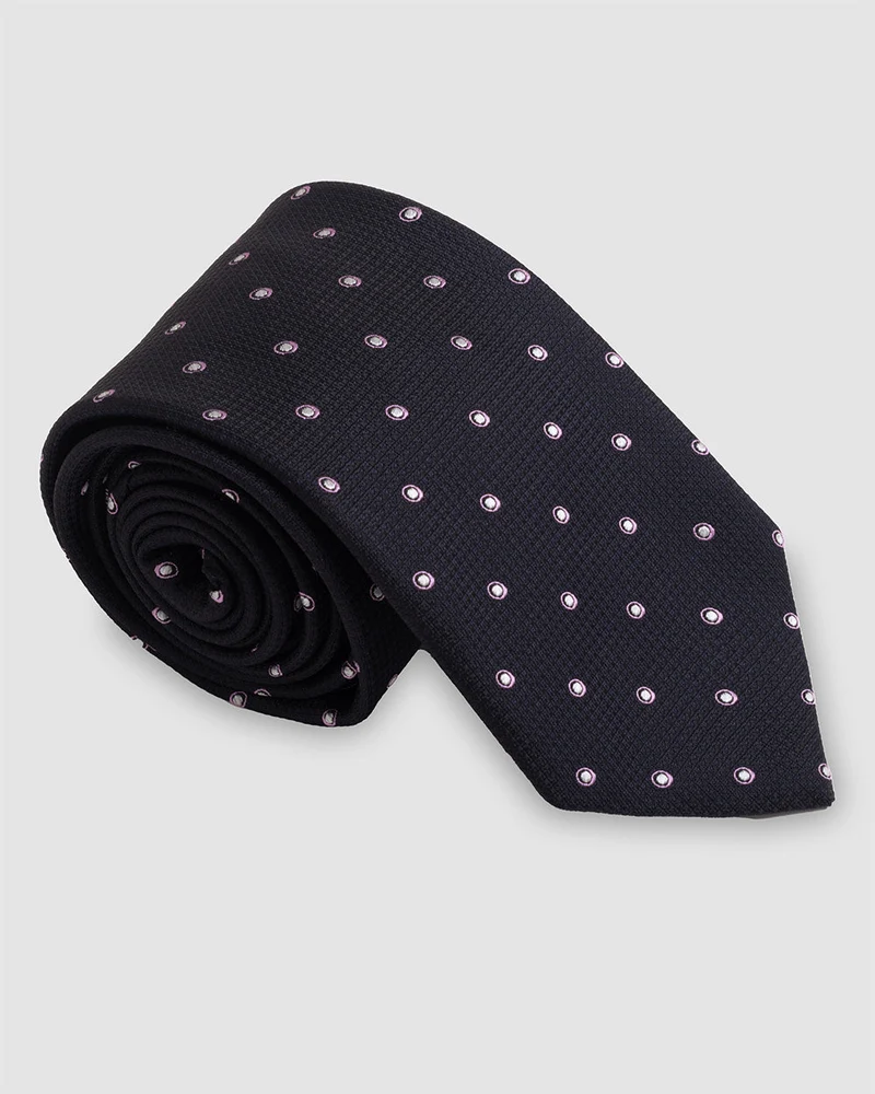 Corbata Fondo Azul Detalles Rosados