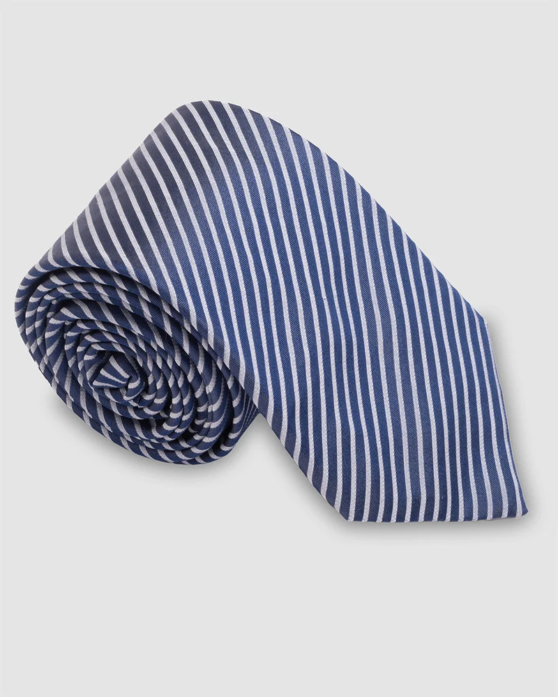 Corbata Azul Multirayas Gris