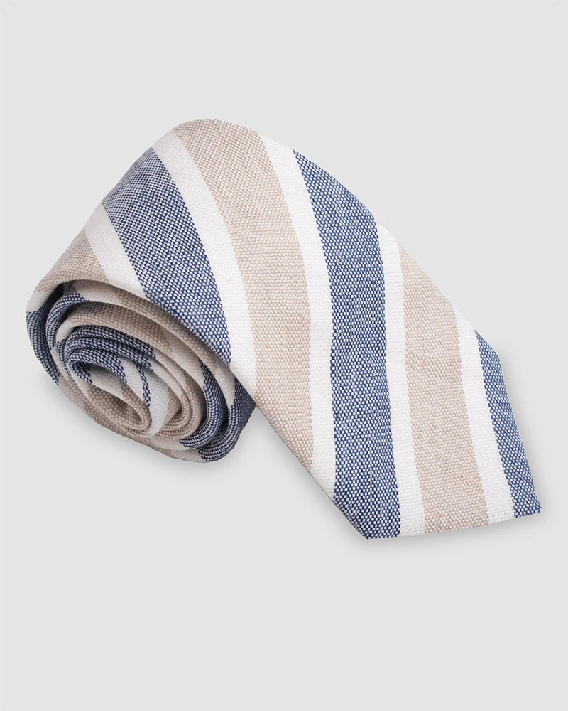 Corbata Acero Blanco Beige