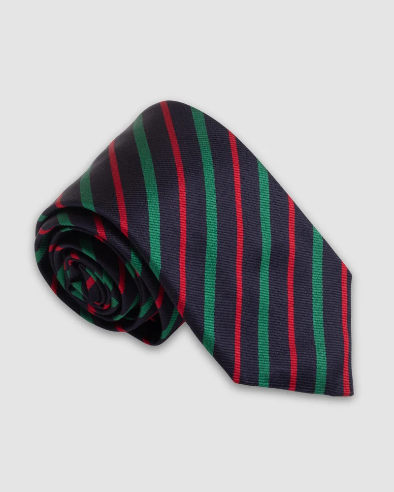 Corbata Fondo Azul Rayas Verde Y Rojo