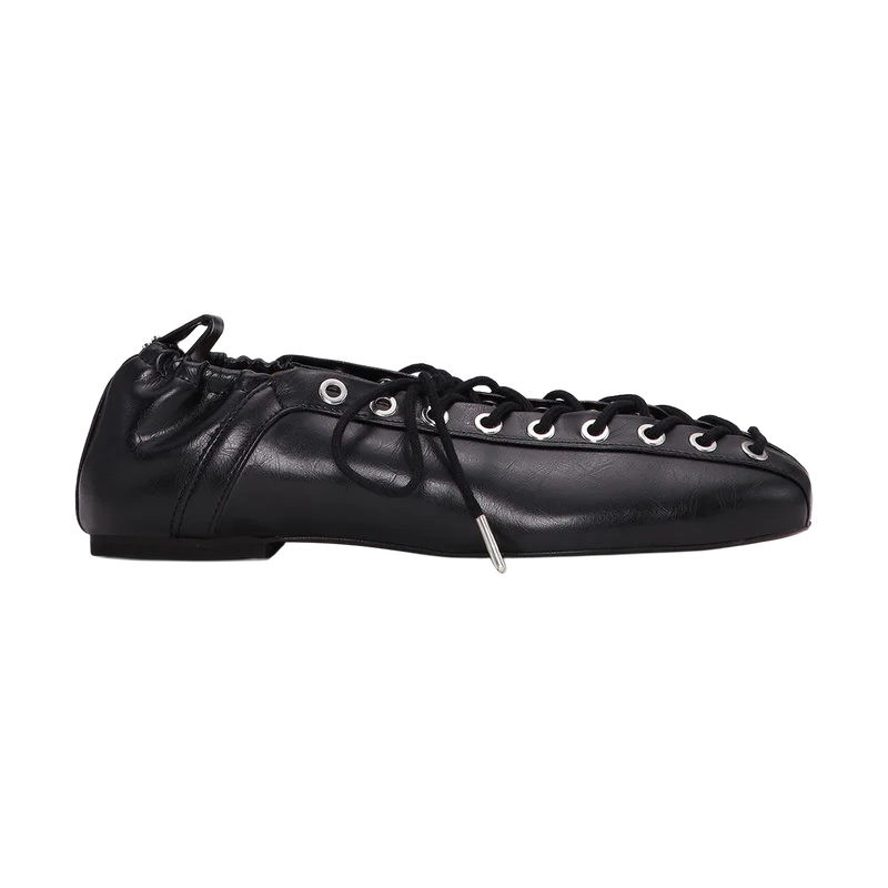Bailarinas Eyelets Lace Up Crinkle Oleatex