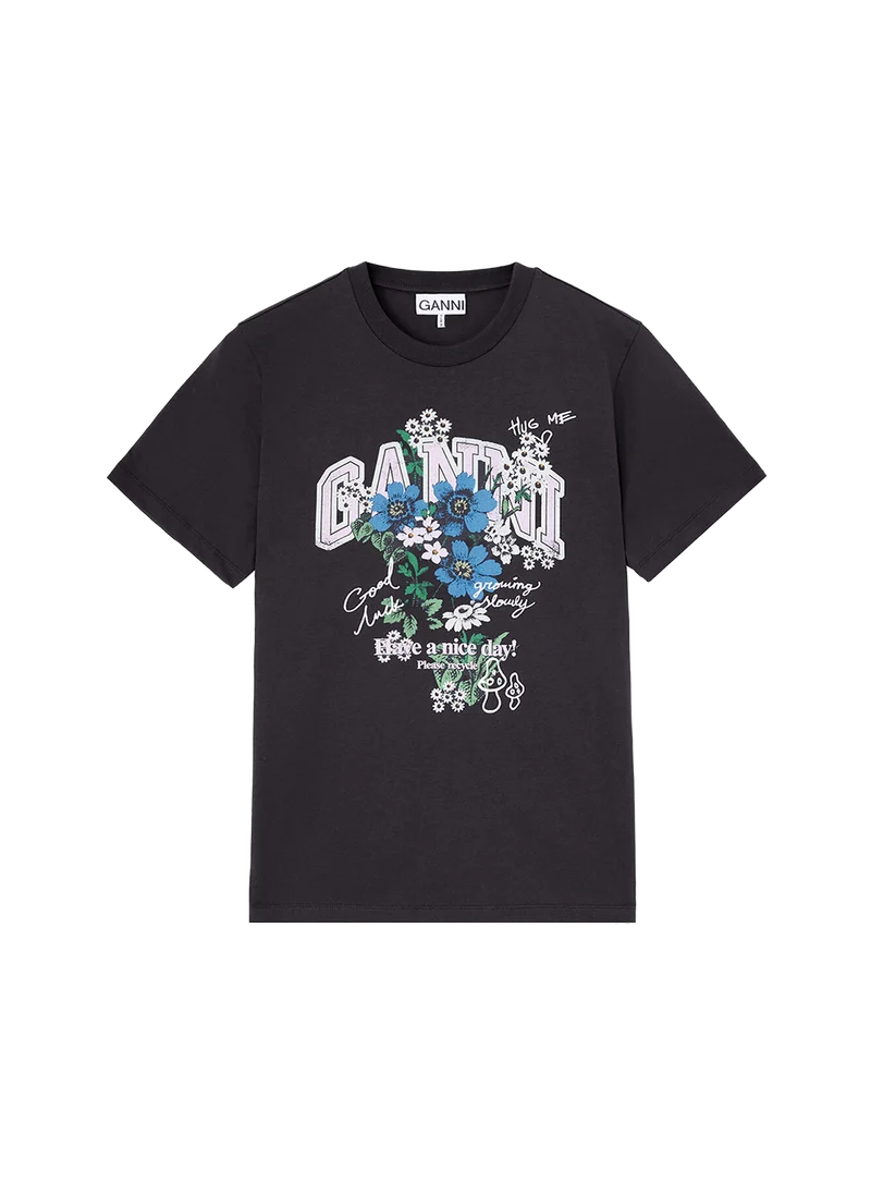 Camiseta Basic Cotton Relaxed Flower Print