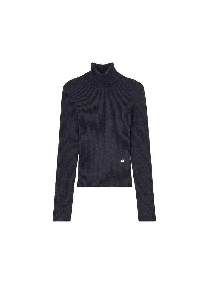 Jersey Ribbed Merino Turtleneck