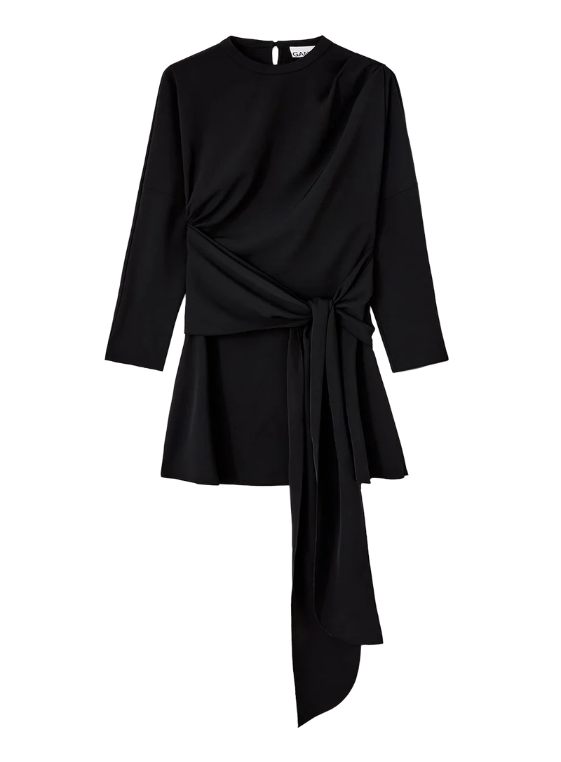 Vestido Mini Cady Crepe Draped