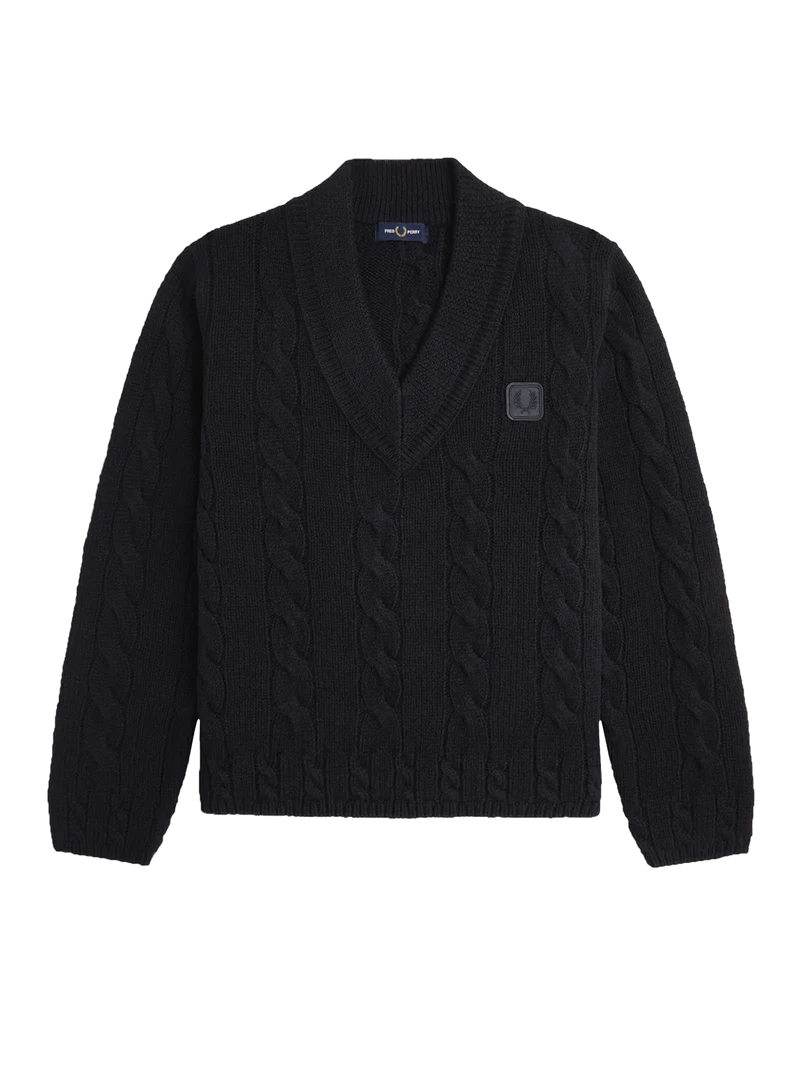 Jersey Leather Patch Cableknit