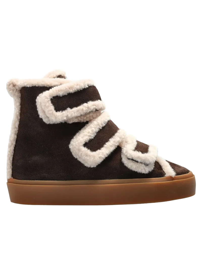 Shearling Velcro Wedge