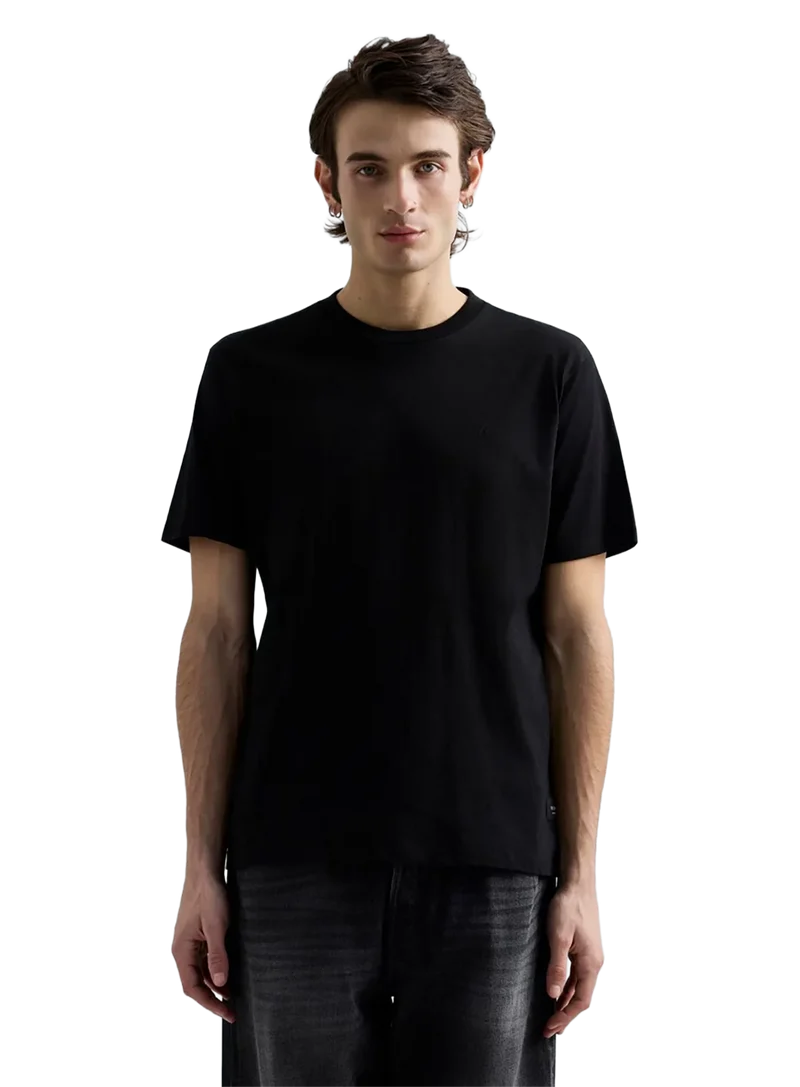 Camiseta De Punto Con Cuello Redondo
