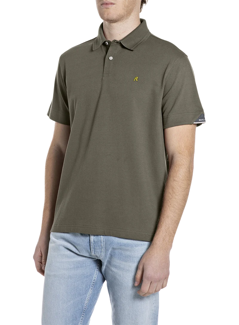 Polo De Piqué Elástico Con Bordado R