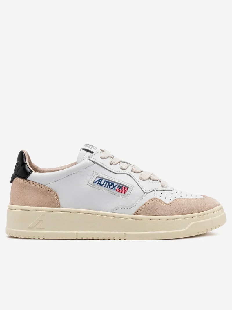 W Medalist Low bianche e nere e suede beige