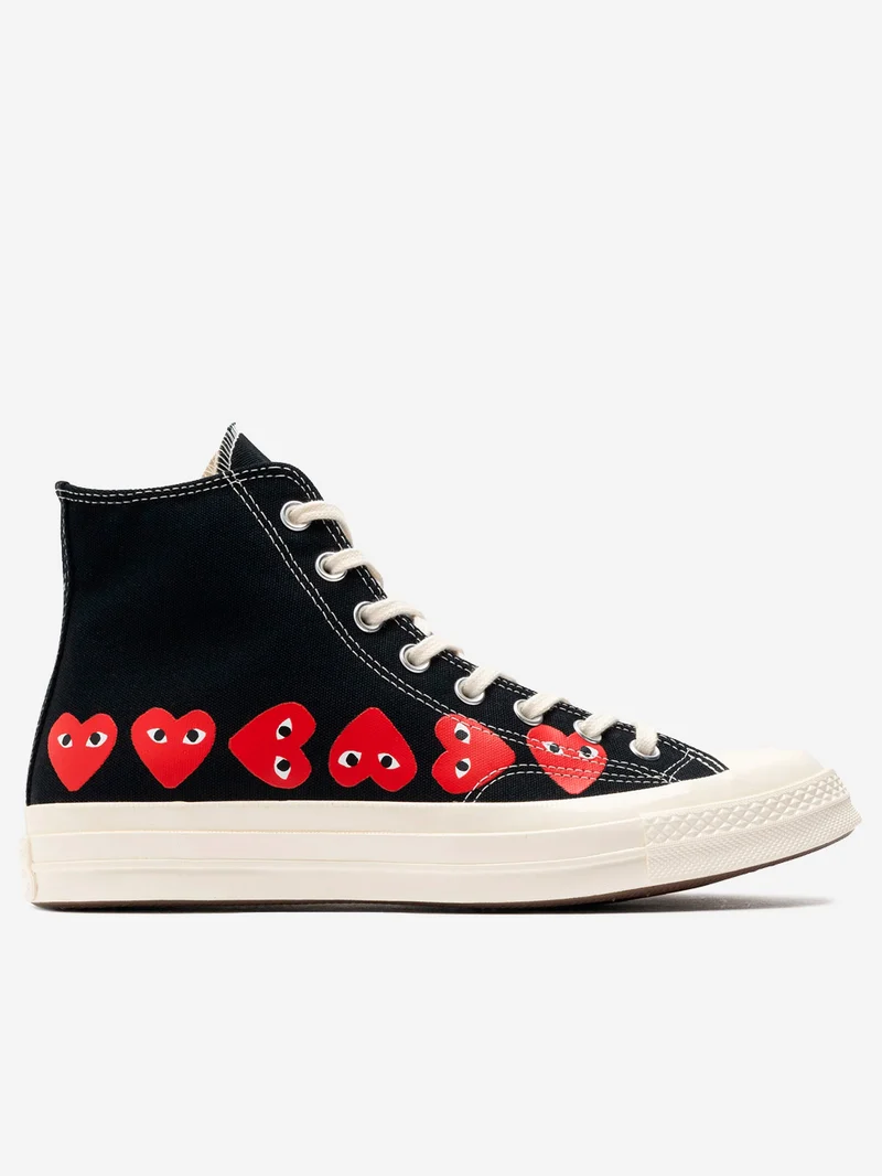 Chuck 70 HI nere Multi Heart High x CDG