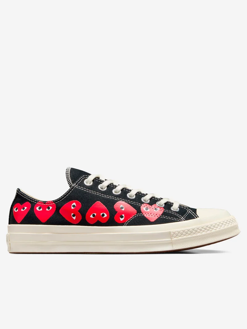 Chuck 70 OX Multi Heart nere x CDG