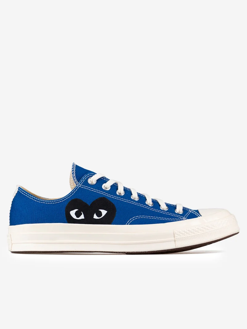Chuck 70 OX blu con cuore grande nero x CDG