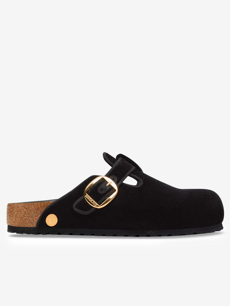 Boston Big Buckle Piping Rivet Logo in velluto nero