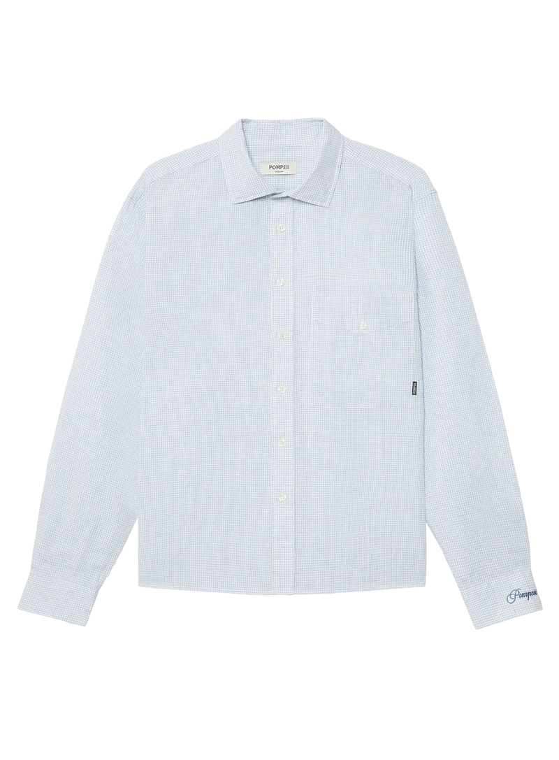 Camisa Micro Check Linen Boxy
