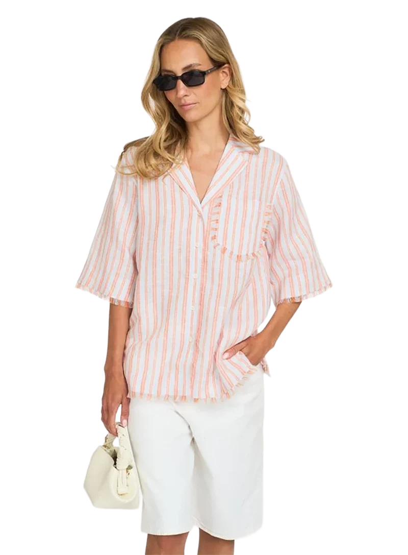 Camisa Linen Stripe Bowling