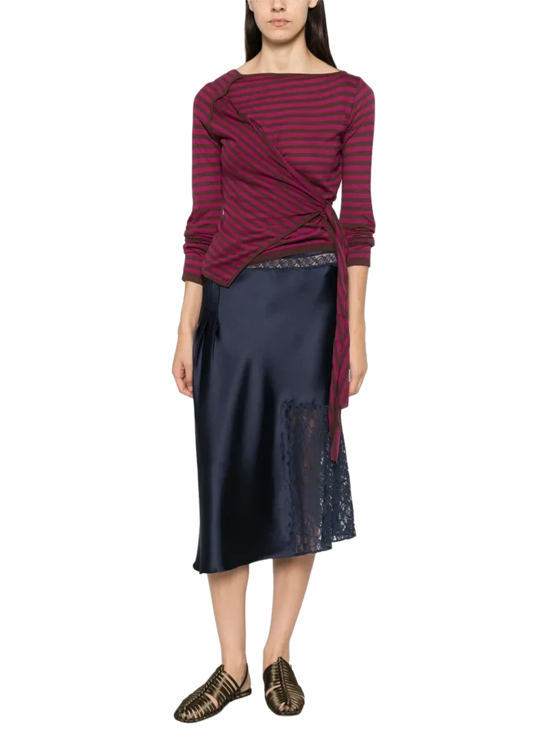 Falda Midi Elea Satin Lace
