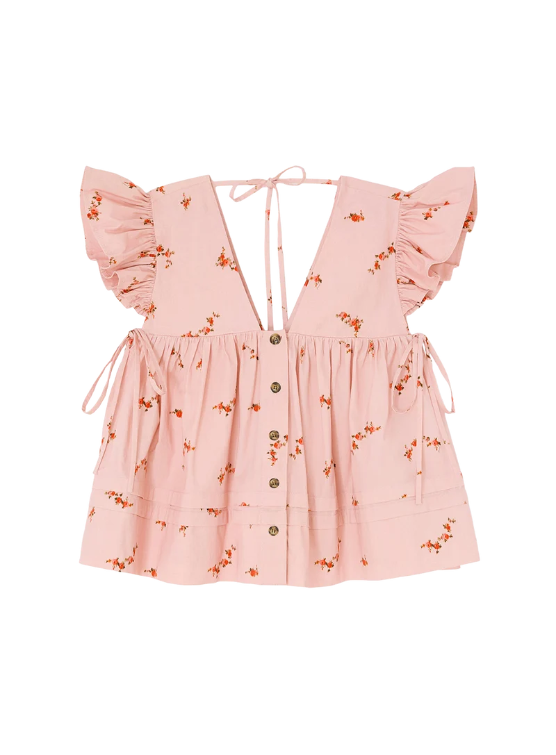 Blusa Printed Stretch Cotton Angel Sleeve