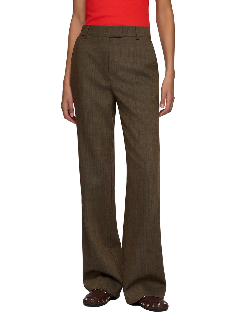 Pantalones Light Wool Melange Straight