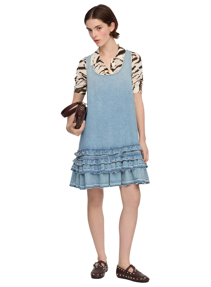 Vestido Lightweight Denim Frill