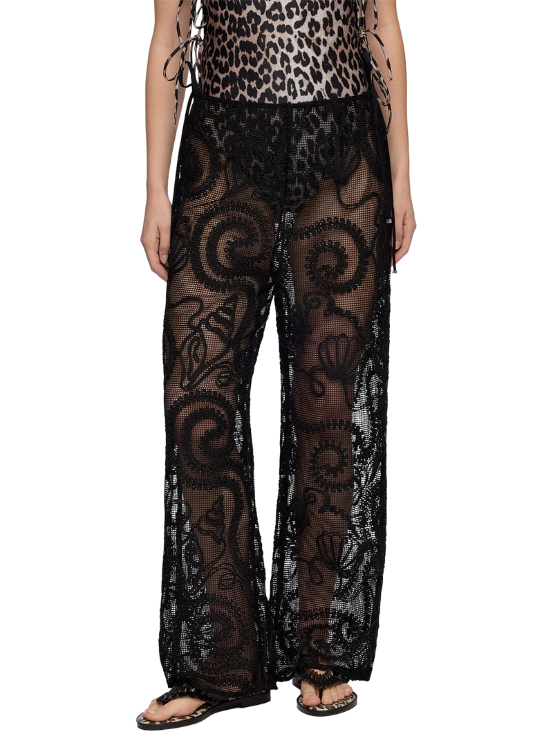 Pantalones Embroidered Net Tie