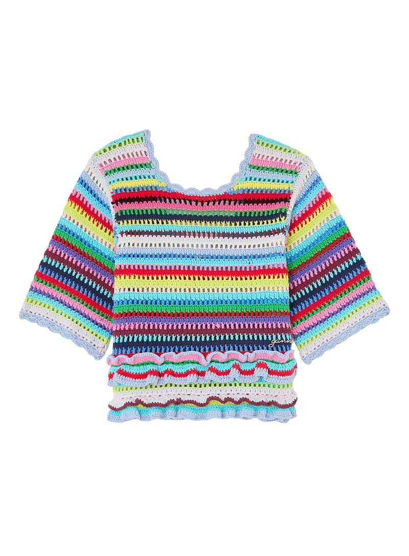 Top Cotton Crochet Multistripe