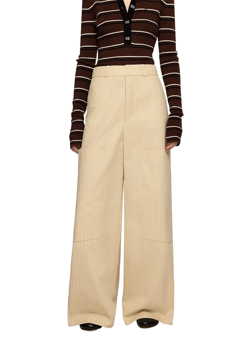 Pantalones Natural Suiting Stripe Baggy Cargo