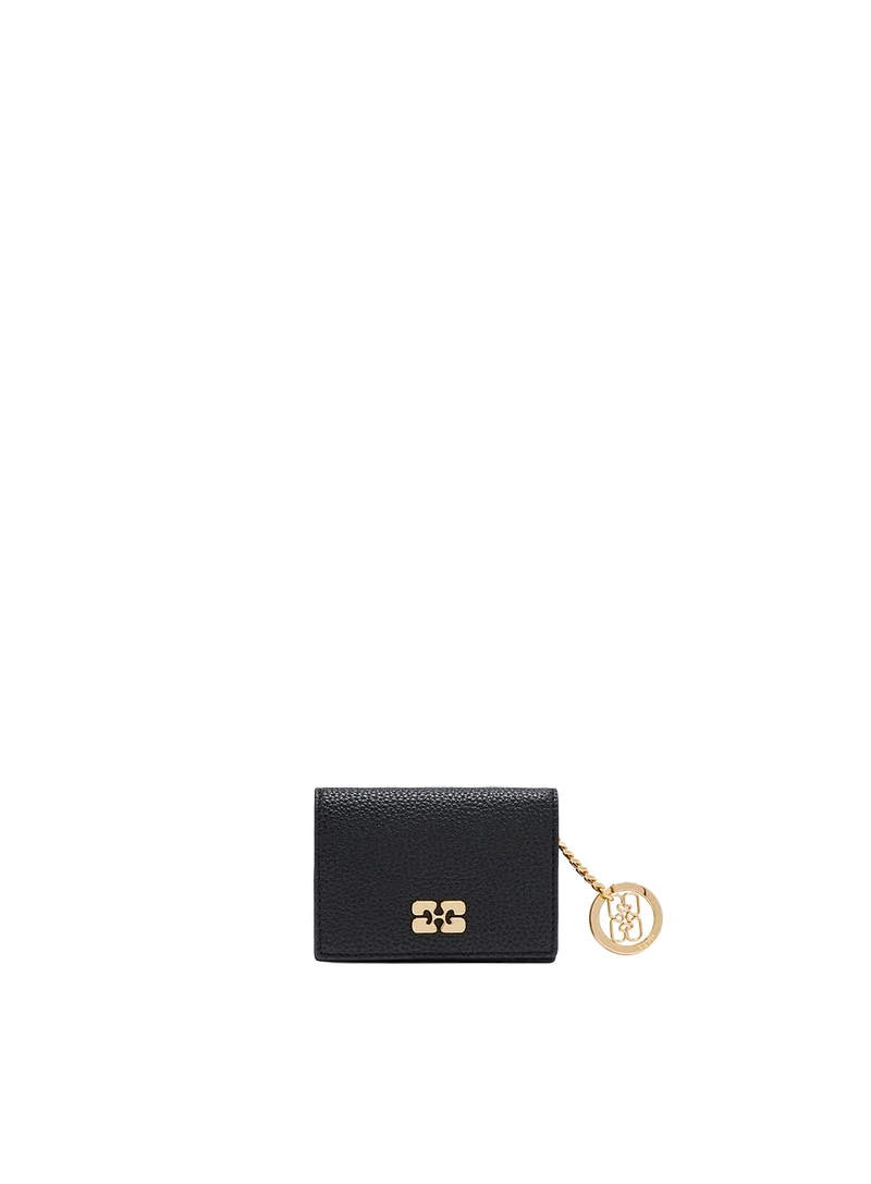 Cartera Ganni Bou With Flap Grained Gold