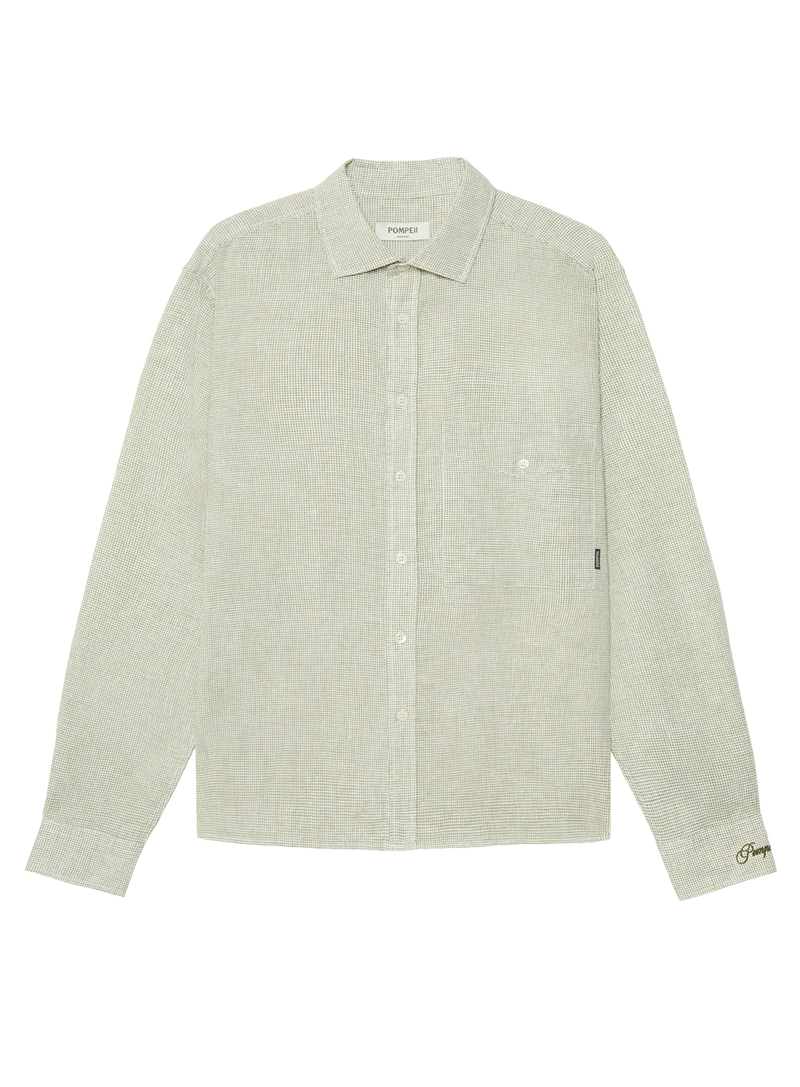 Camisa Micro Check Linen Boxy