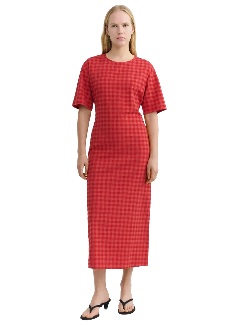 Vestido Largo Seersucker Kina