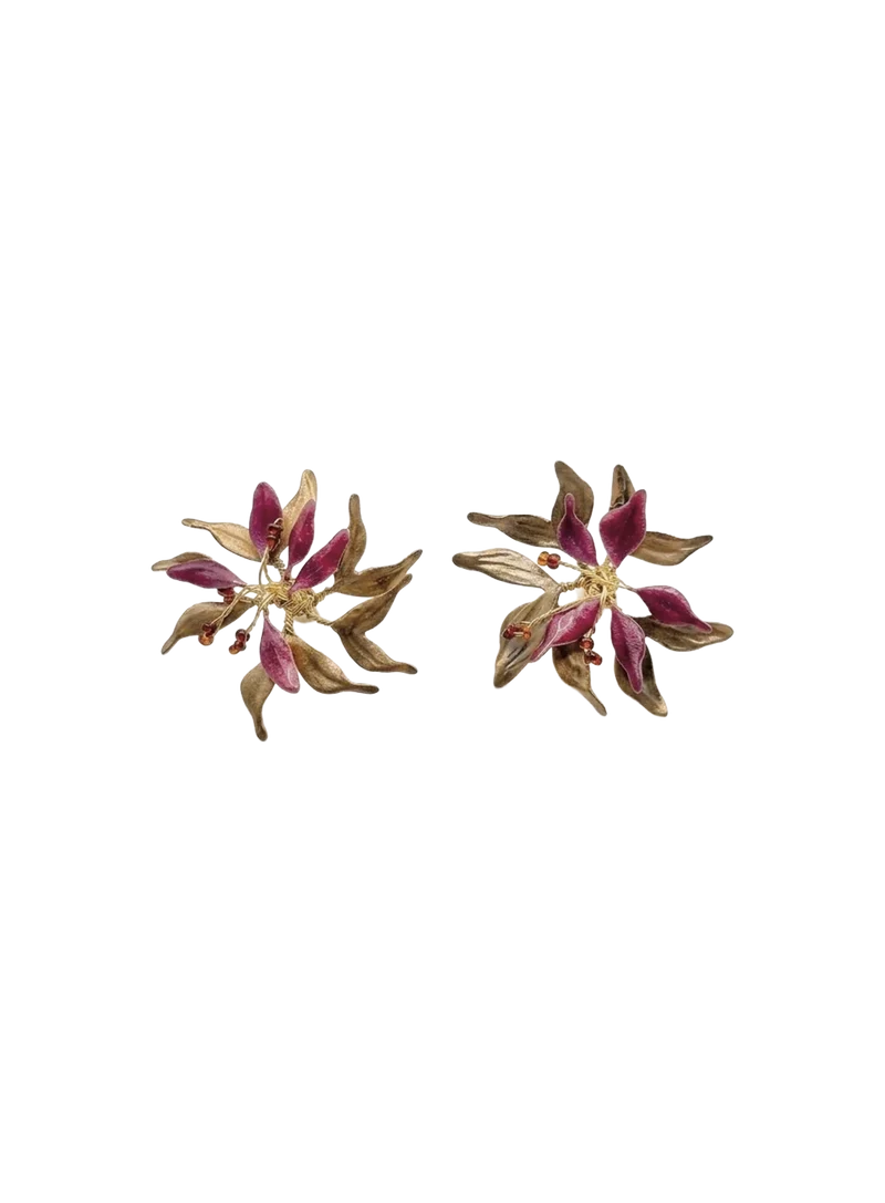Pendientes Pétalo Fresa