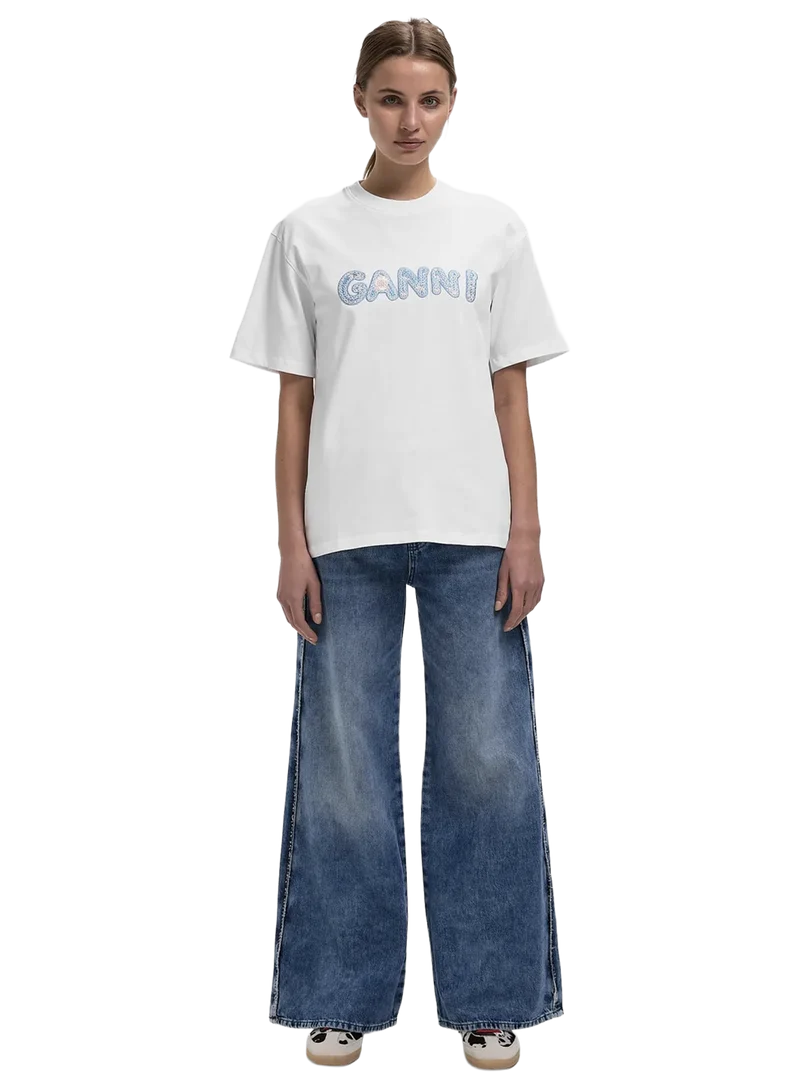Camiseta Heavy Relaxed Fit Ganni Emb