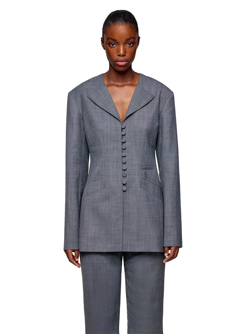 Blazer Melange Suiting Long Button
