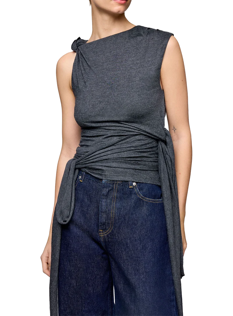 Top Modal Draped Knot Detailing