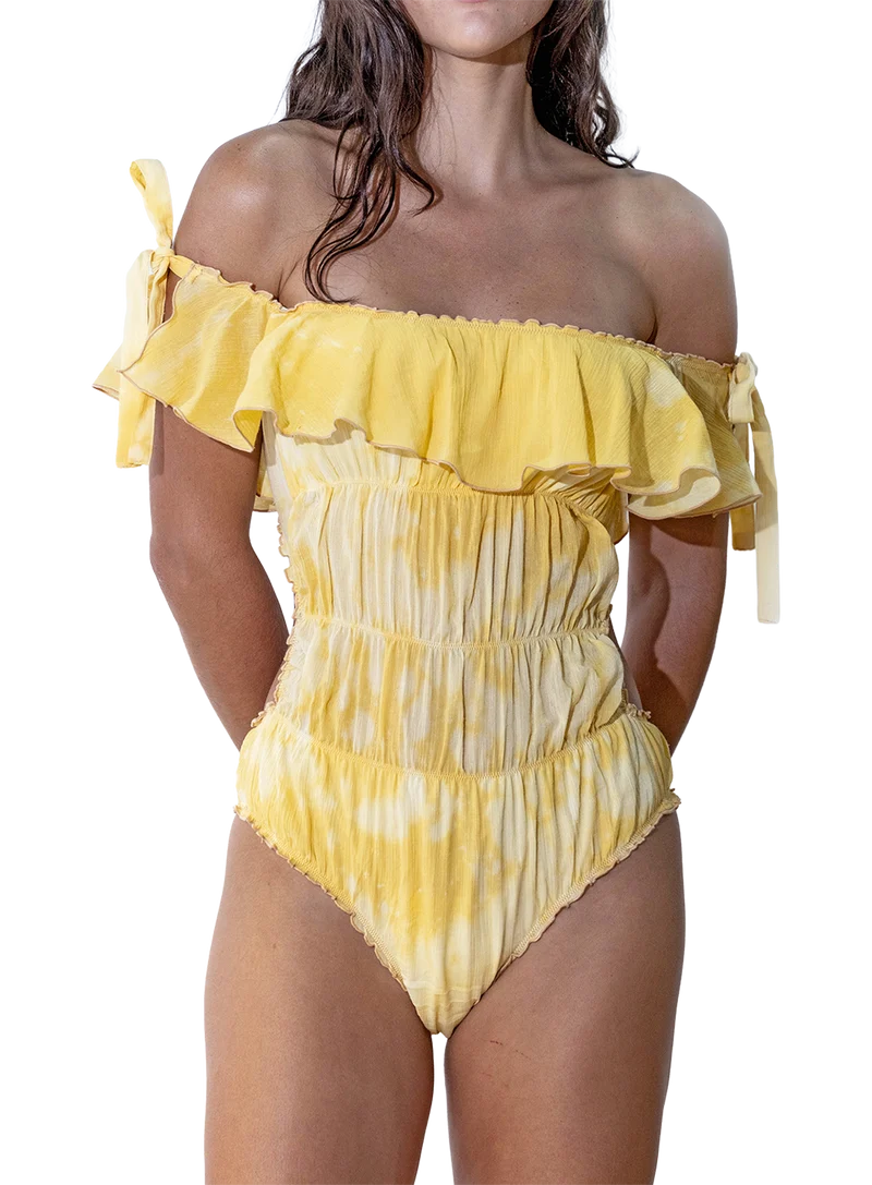 Bañador Volantes Bañera Tie Gold